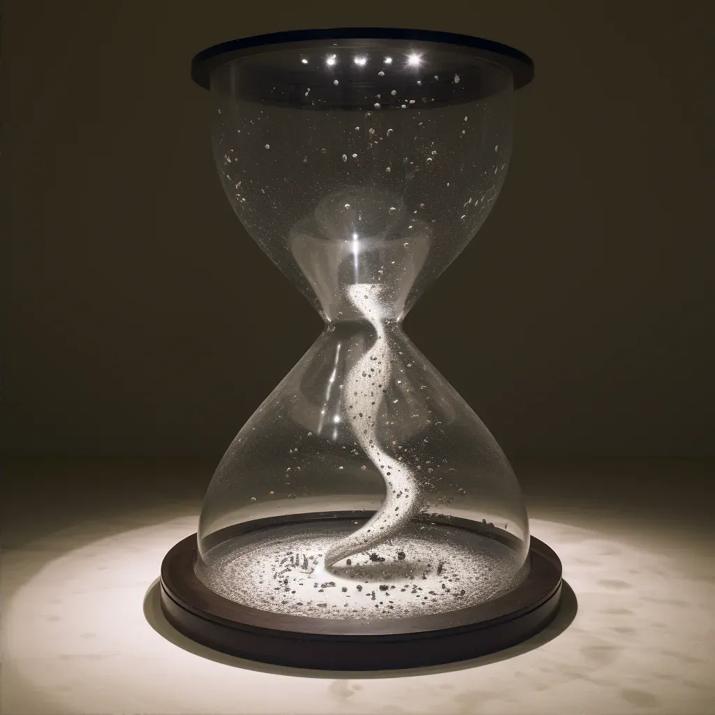 Visual representation of cosmic galaxies merging into an hourglass - Image 2