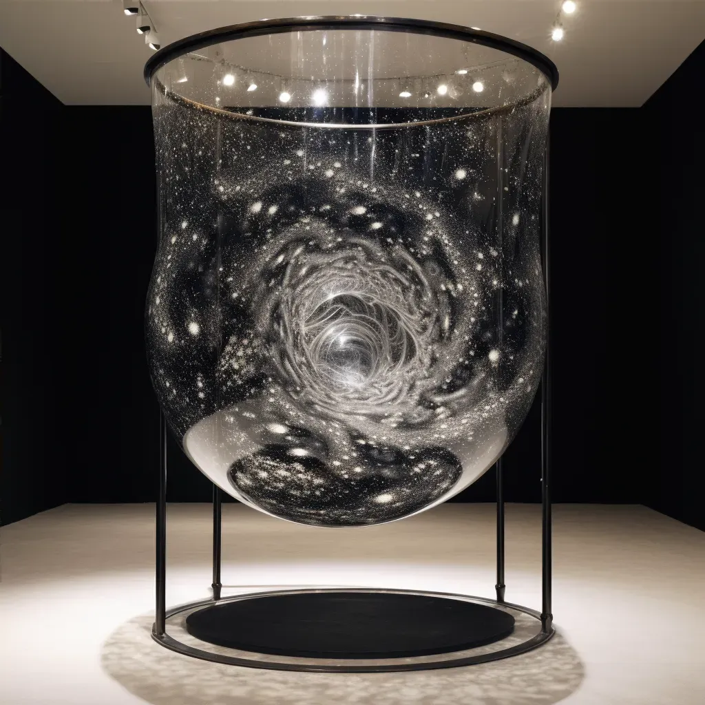 Visual representation of cosmic galaxies merging into an hourglass - Image 4