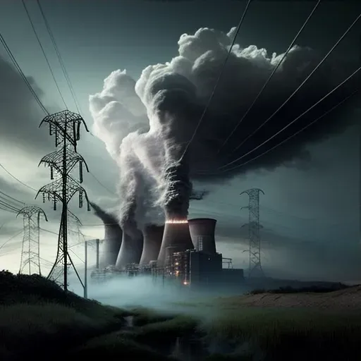 Power plant releasing emissions into atmosphere symbolizing air pollution - Image 3