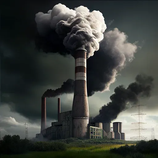 Power plant releasing emissions into atmosphere symbolizing air pollution - Image 4