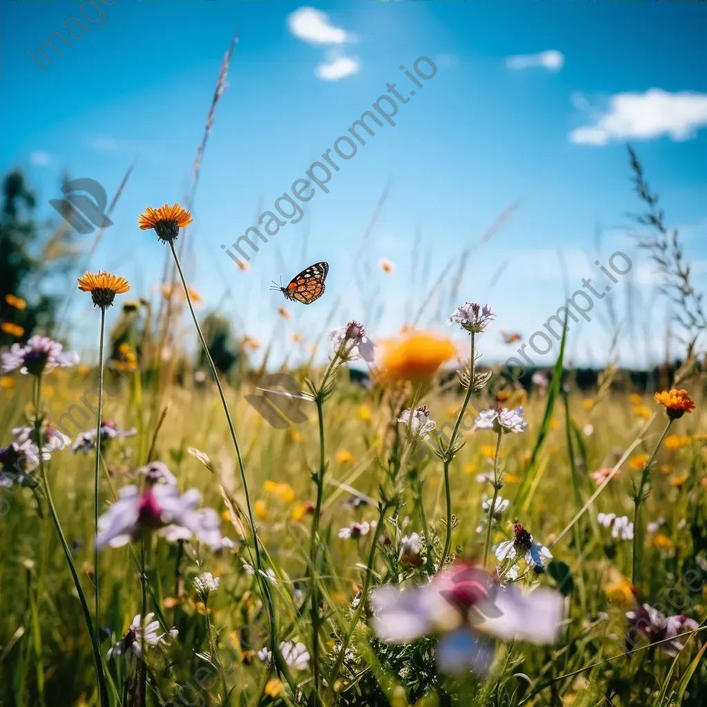 Summer meadow filled with wildflowers and butterflies - Image 4