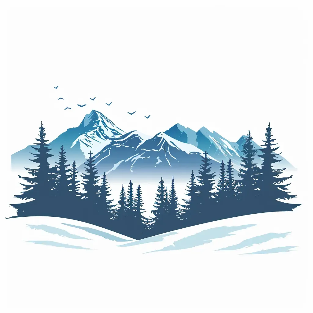 Ski Resort Logo with Snowy Mountains - Image 1