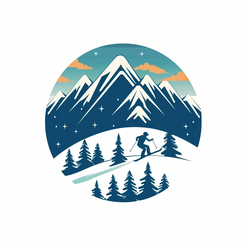 Ski Resort Logo with Snowy Mountains - Image 2