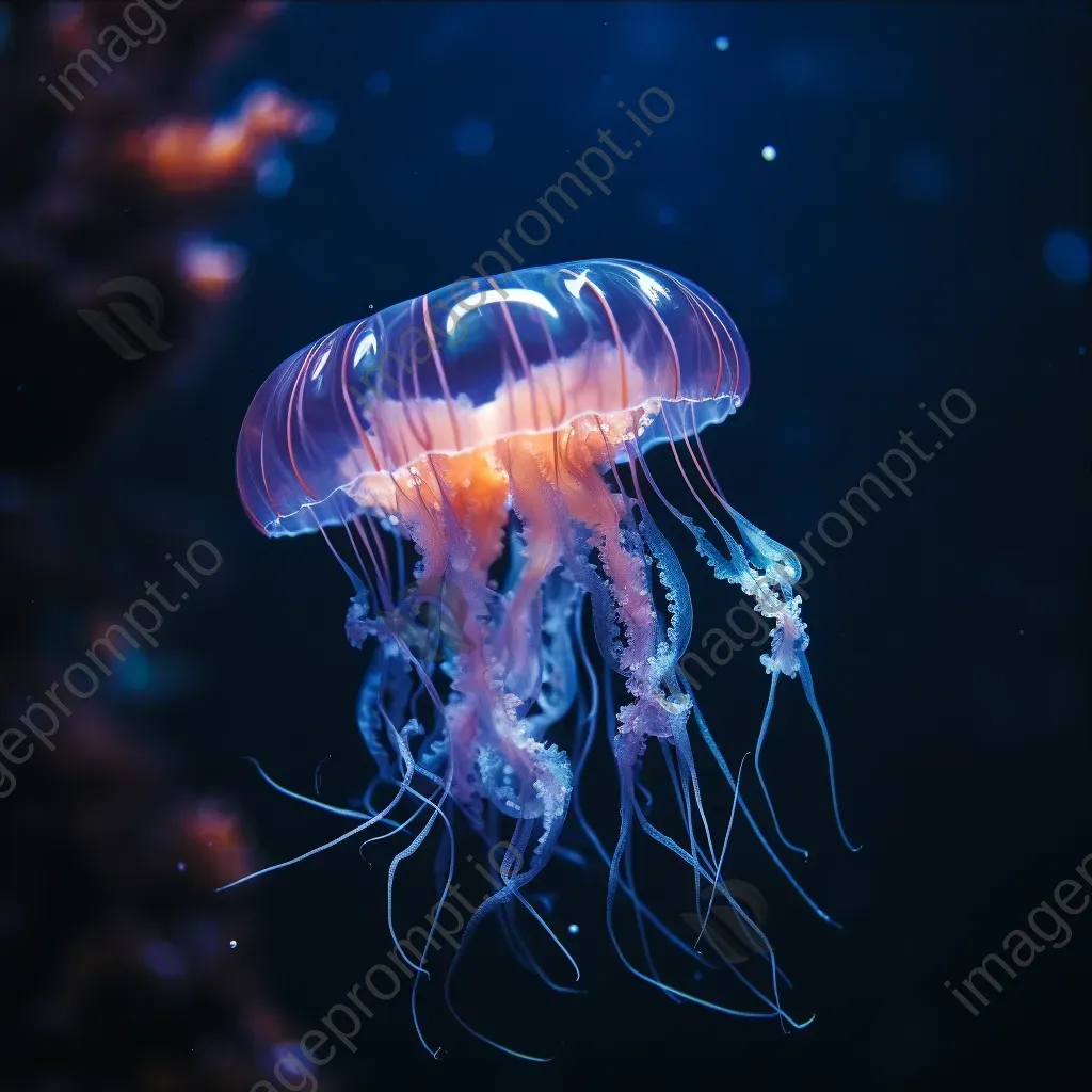 Bioluminescent jellyfish in the deep ocean - Image 3