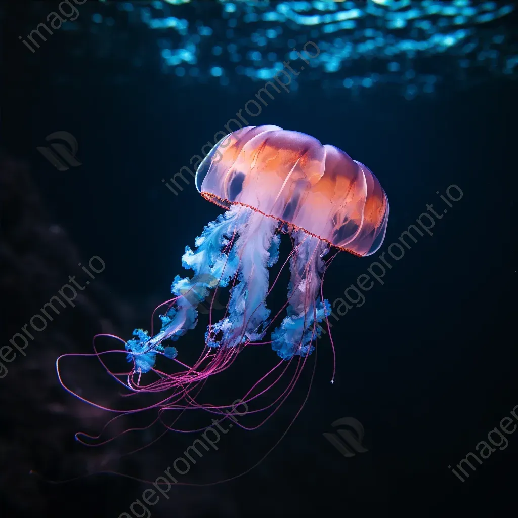 Bioluminescent jellyfish in the deep ocean - Image 4