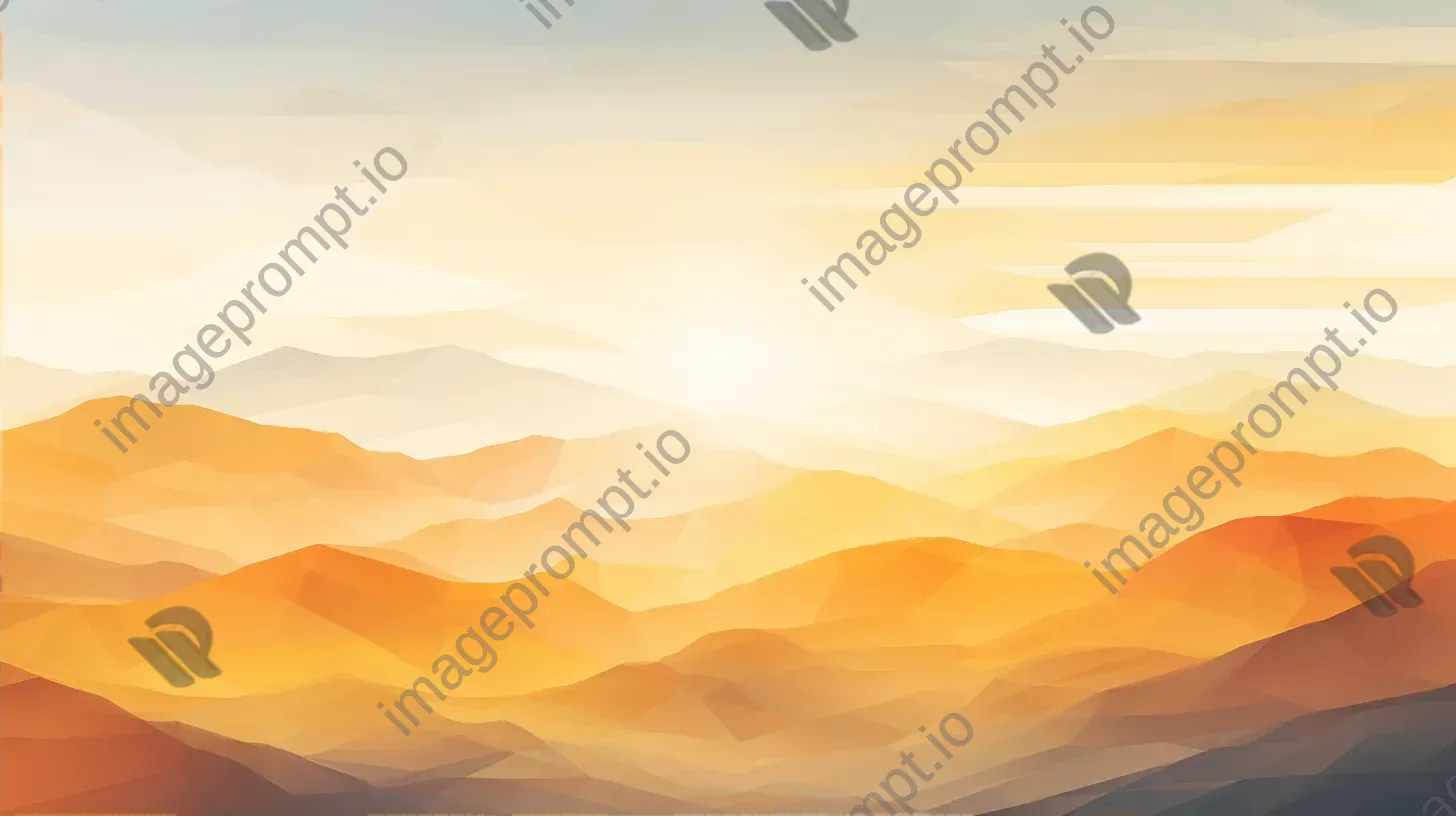 Polygonal depiction of serene mountain landscape at sunrise - Image 2