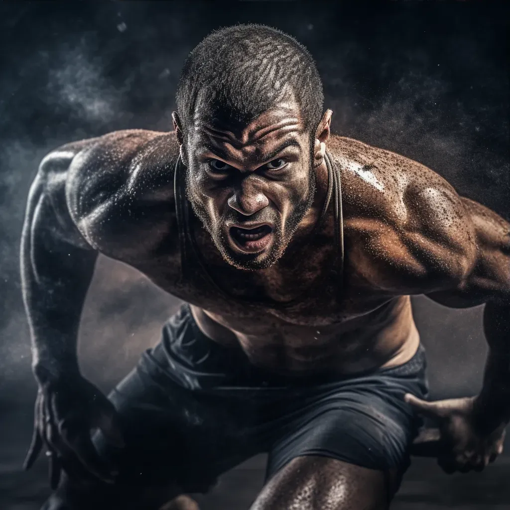 Fierce athlete studio portrait - Image 3