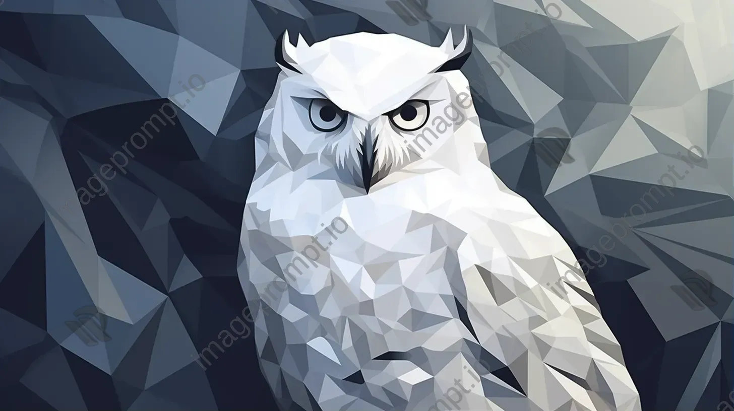 Geometric representation of a snowy white owl - Image 1