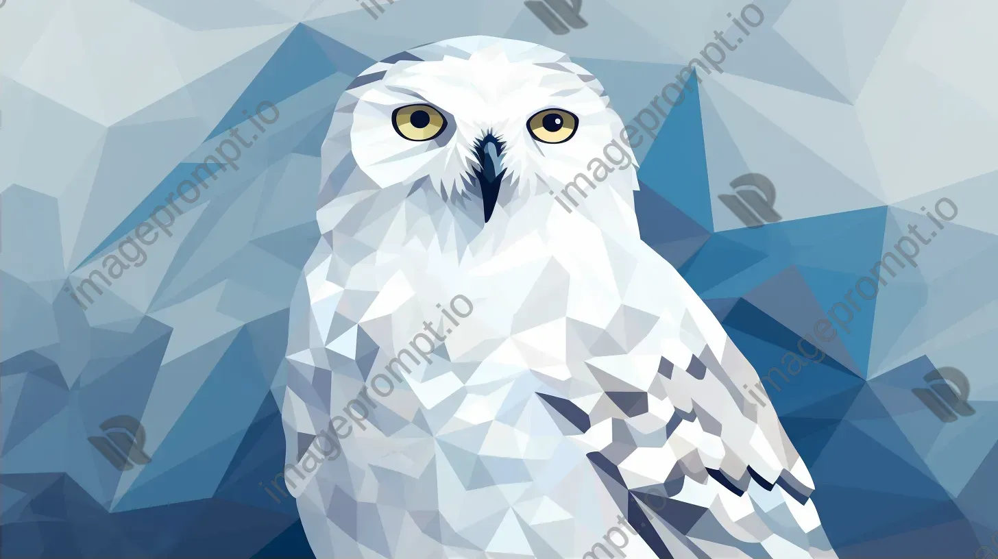 Geometric representation of a snowy white owl - Image 2