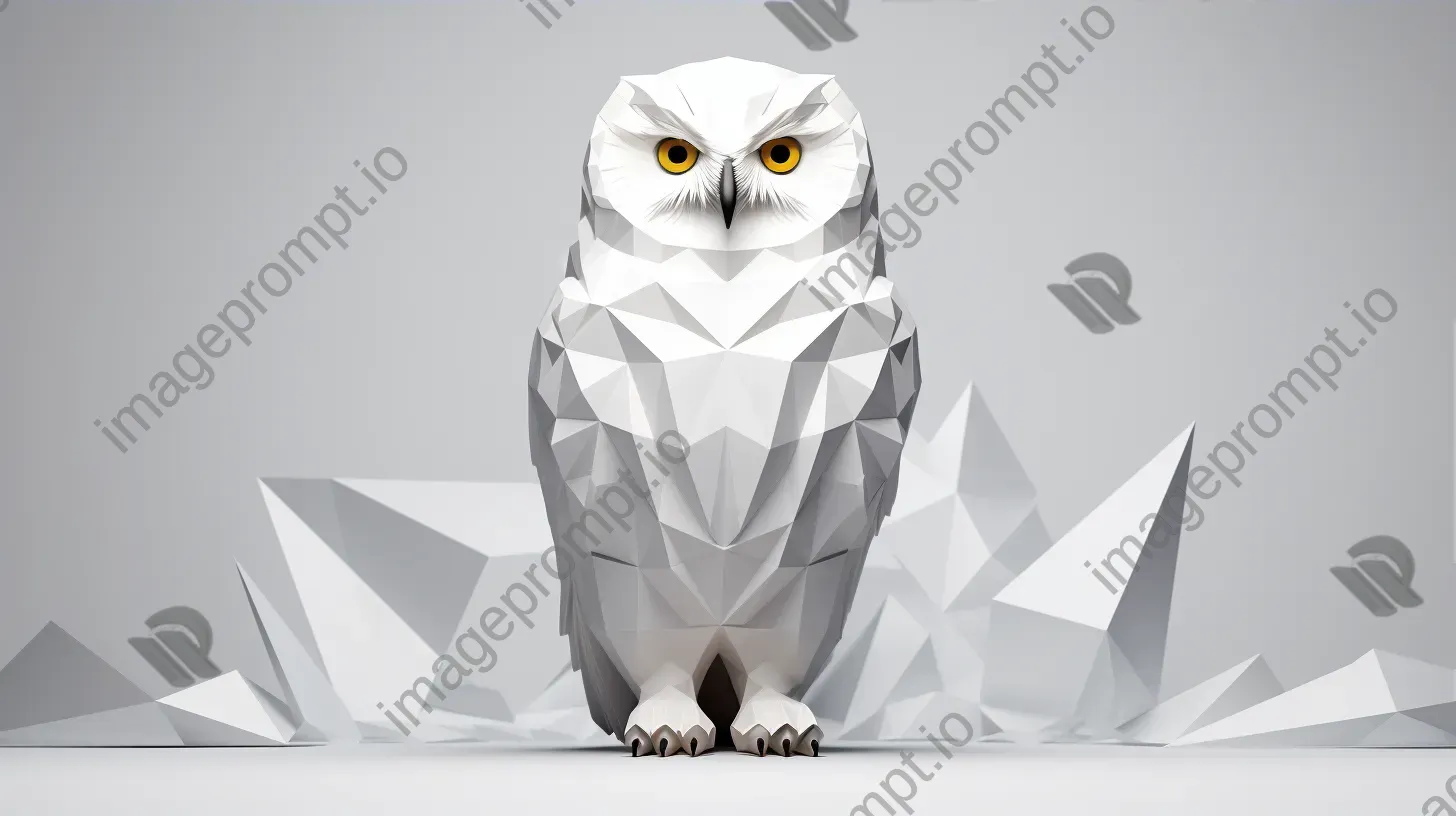 Geometric representation of a snowy white owl - Image 3