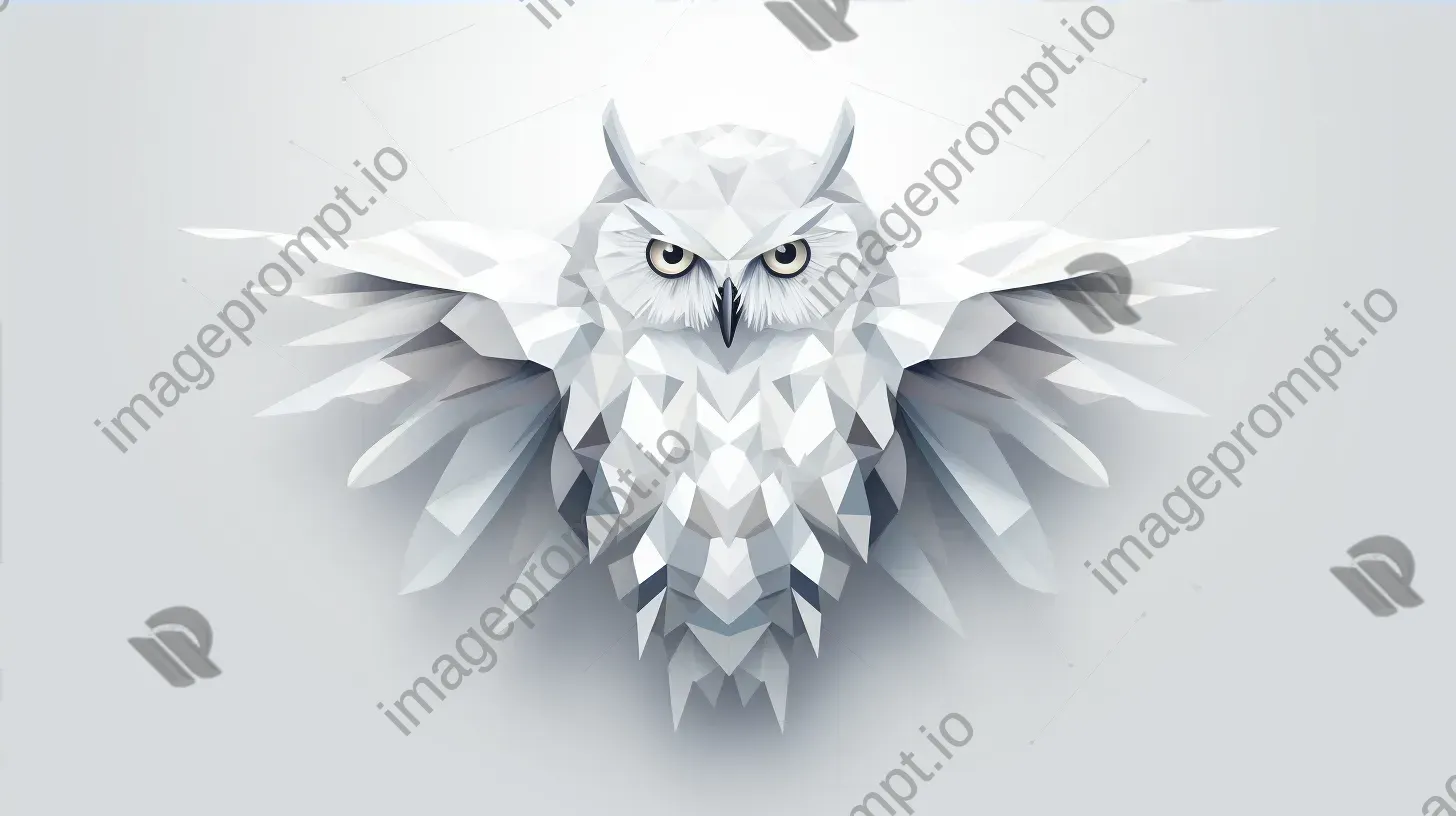 Geometric representation of a snowy white owl - Image 4