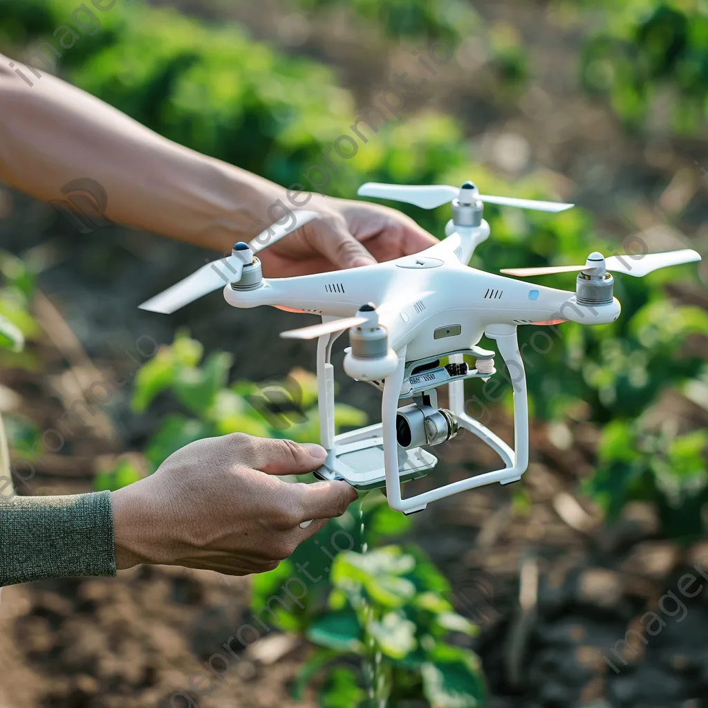 Urban farmers operating smart irrigation systems and drones. - Image 4