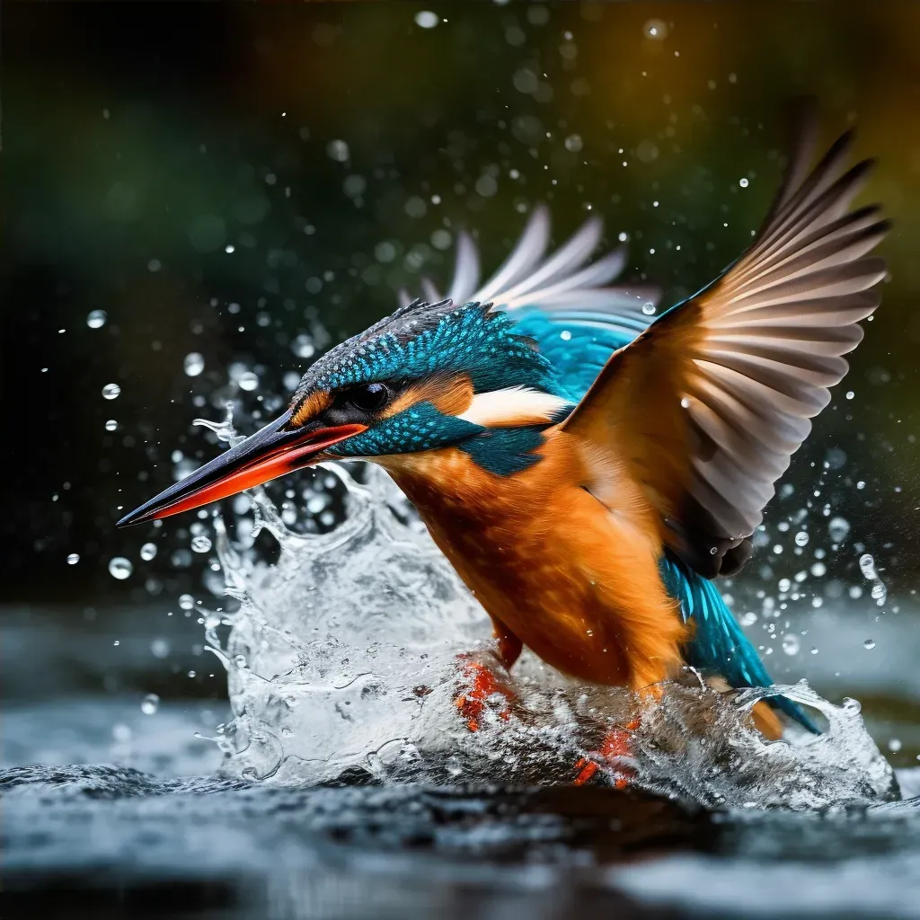 Kingfisher Catching Fish