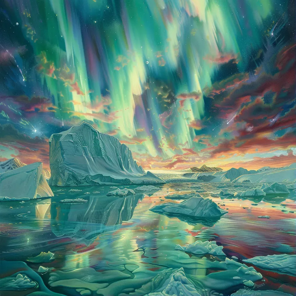 Arctic landscape with aurora - Image 1