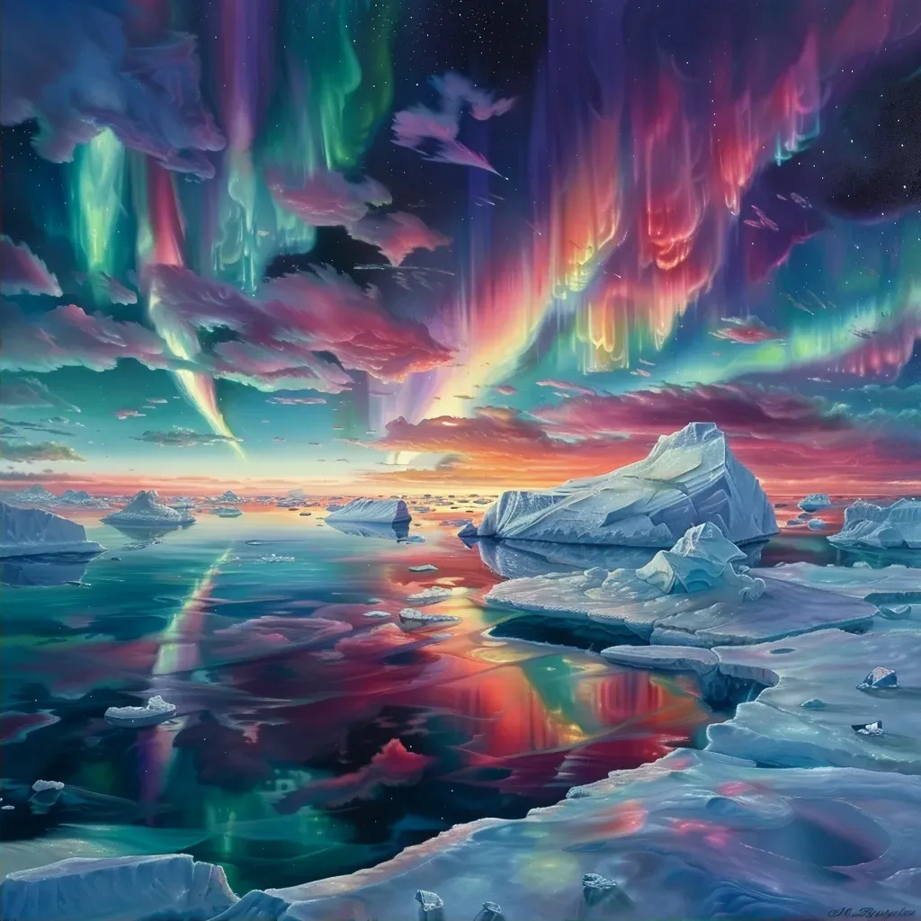 Arctic landscape with aurora - Image 2