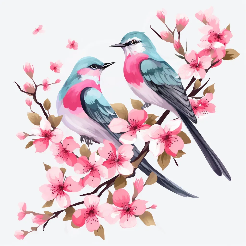 Chirping birds and blossoming tree logo - Image 1