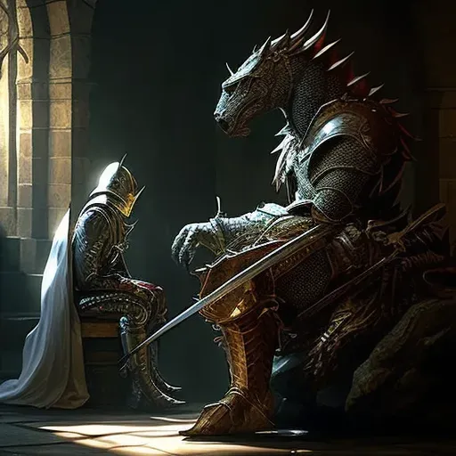 Knight facing dragon in epic battle - Image 2