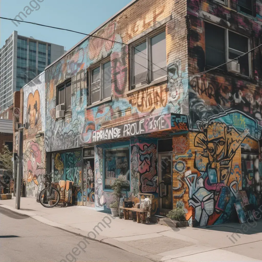 Downtown street scene with eclectic storefronts on Fujifilm GFX 100S - Image 2