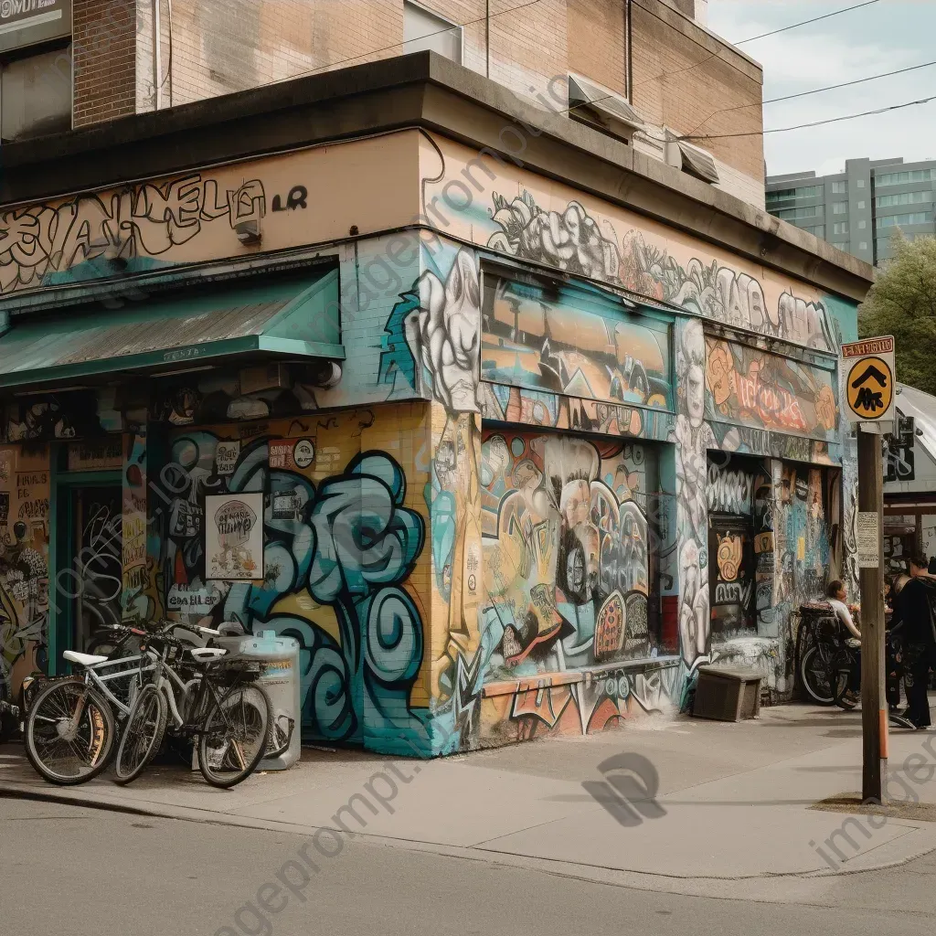 Downtown street scene with eclectic storefronts on Fujifilm GFX 100S - Image 4