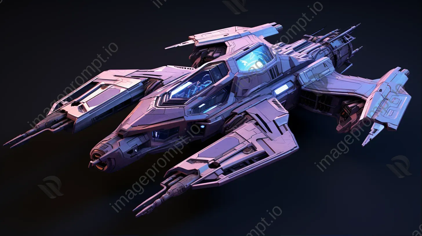 Futuristic low poly spaceship design inspired by classic science fiction - Image 1