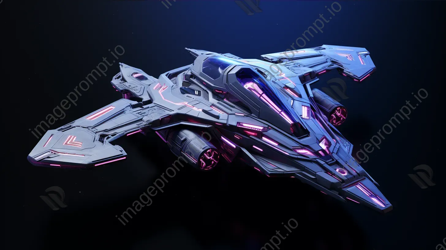 Futuristic low poly spaceship design inspired by classic science fiction - Image 3