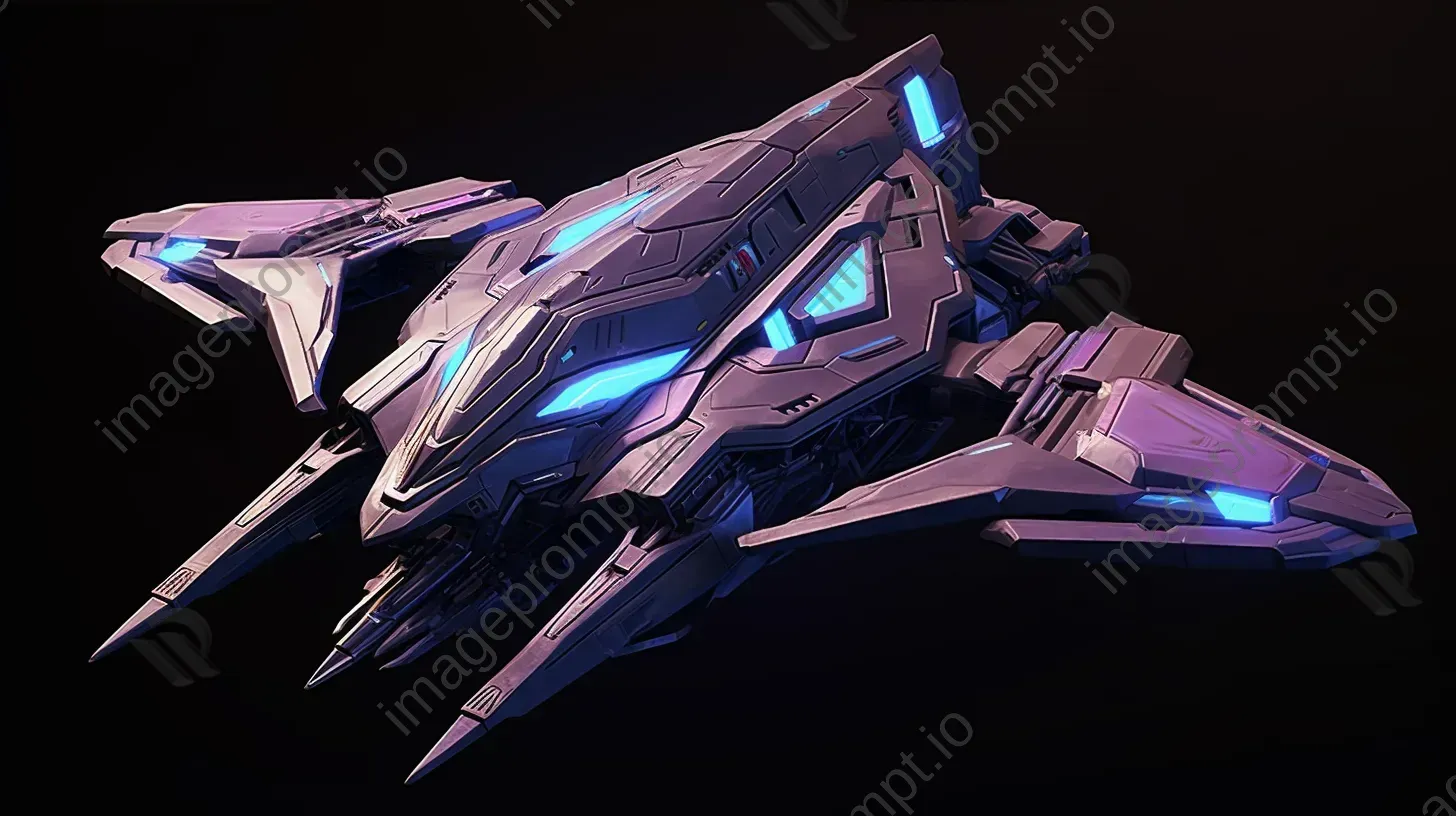 Futuristic low poly spaceship design inspired by classic science fiction - Image 4