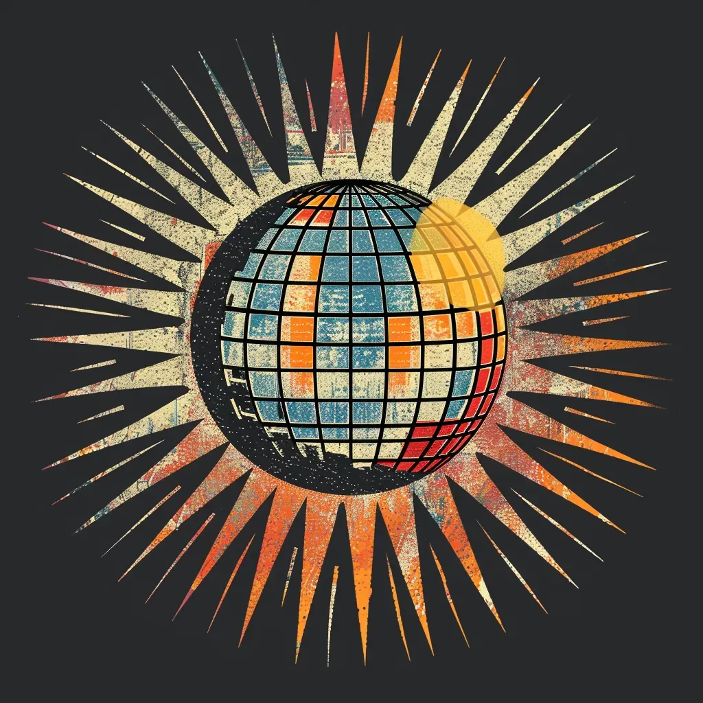 retro stylized disco ball logo - Image 2