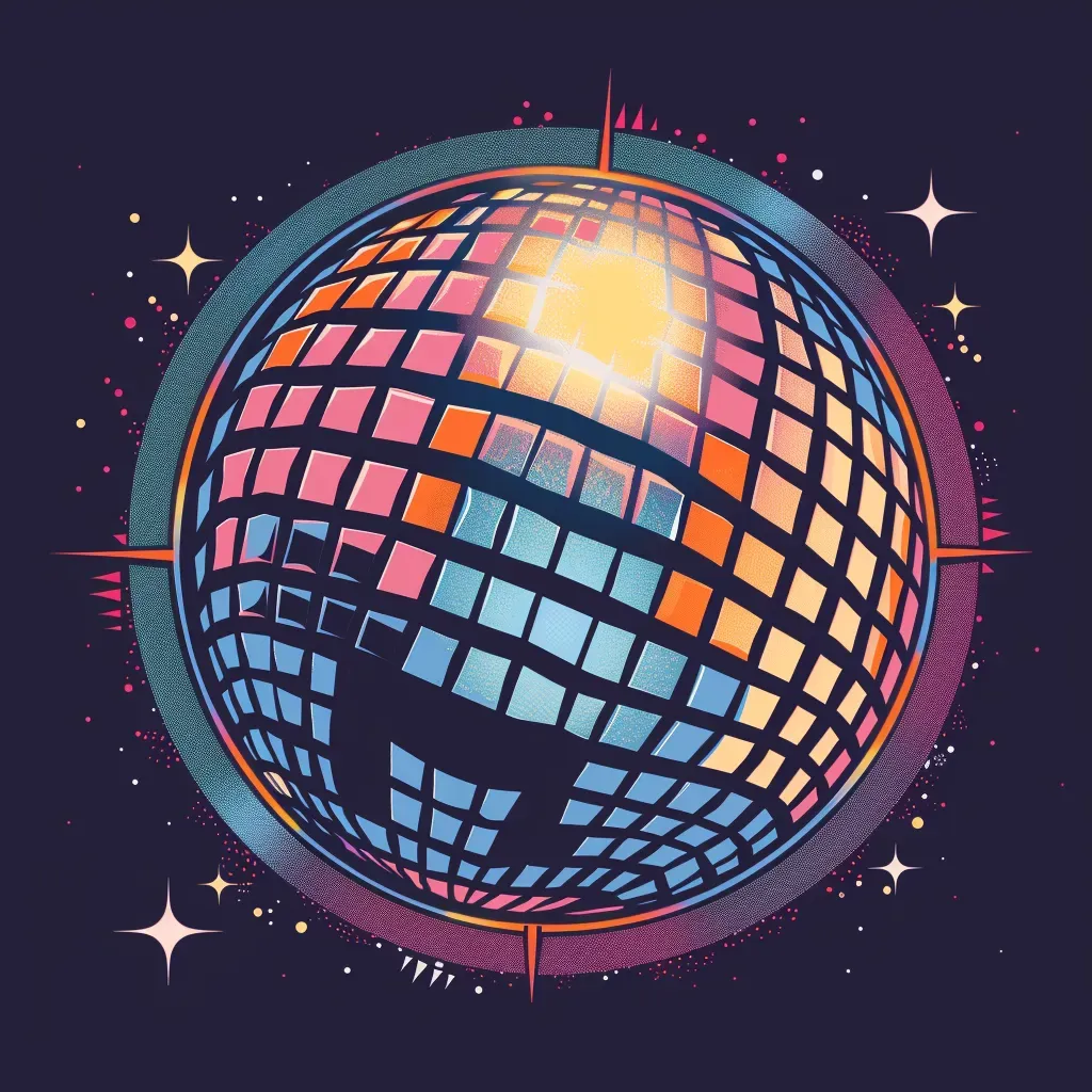 retro stylized disco ball logo - Image 3