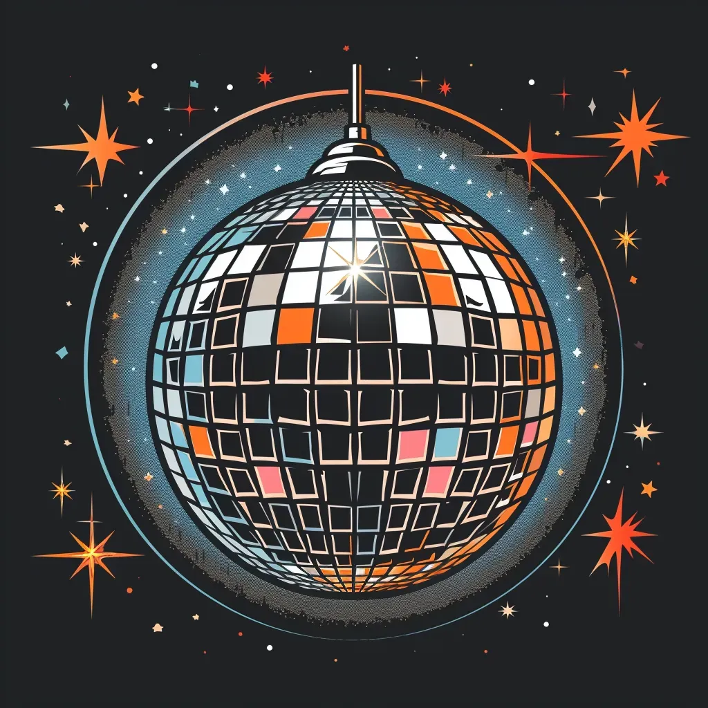 retro stylized disco ball logo - Image 4