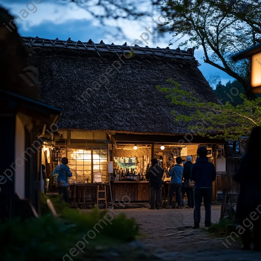 Thatched-roof building at cultural heritage event - Image 1