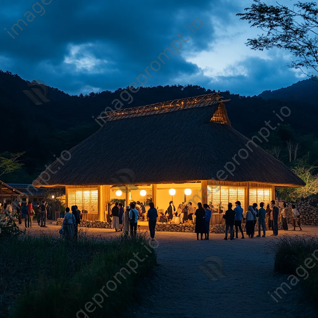 Thatched-roof building at cultural heritage event - Image 3