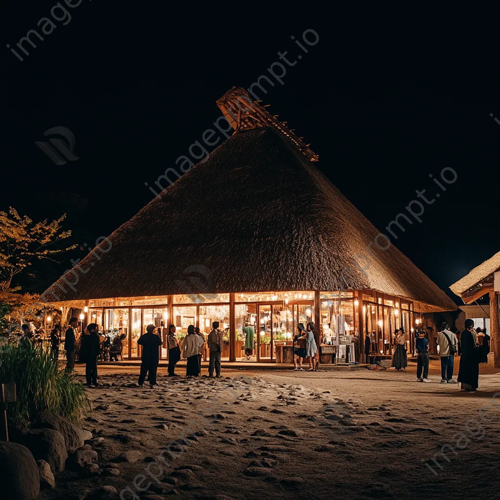 Thatched-roof building at cultural heritage event - Image 4