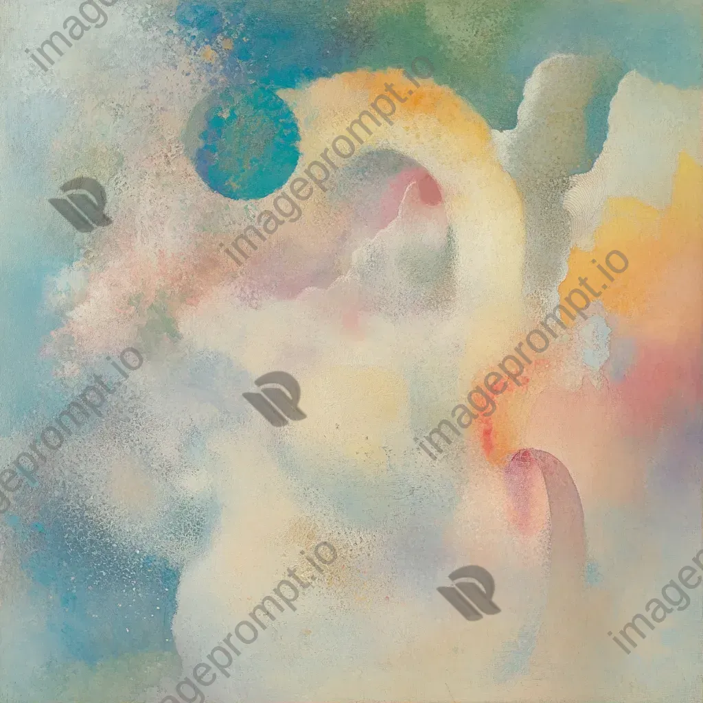 Abstract rendition of a dream in soft pastel shades with fluid forms - Image 1