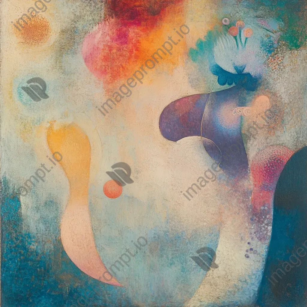 Abstract rendition of a dream in soft pastel shades with fluid forms - Image 3