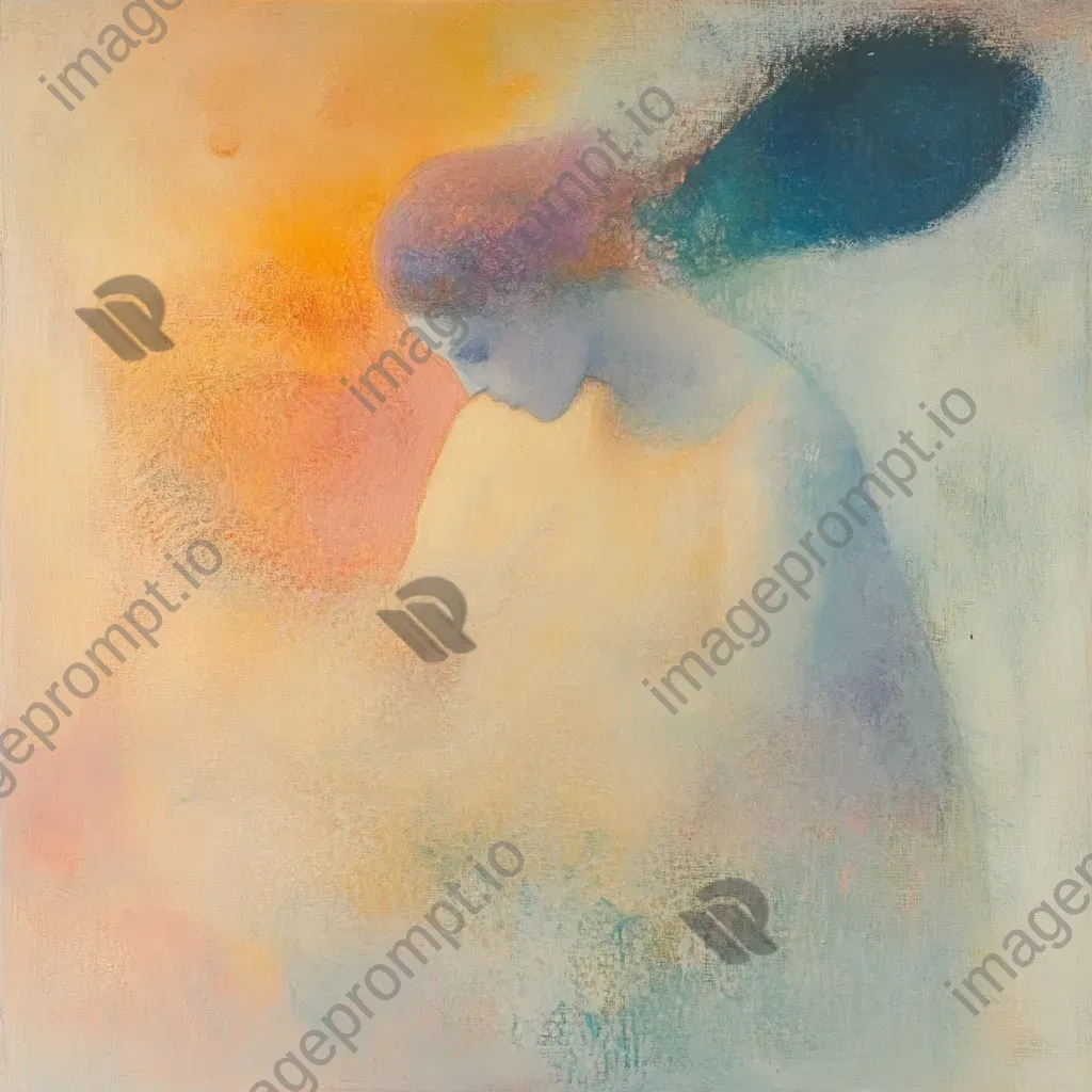 Abstract rendition of a dream in soft pastel shades with fluid forms - Image 4