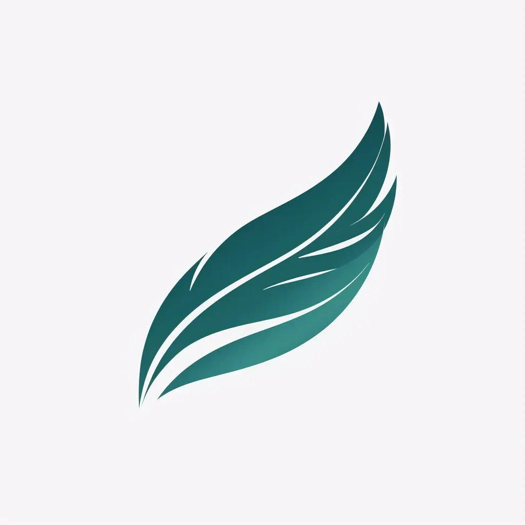 minimalist abstract feather shape logo - Image 1