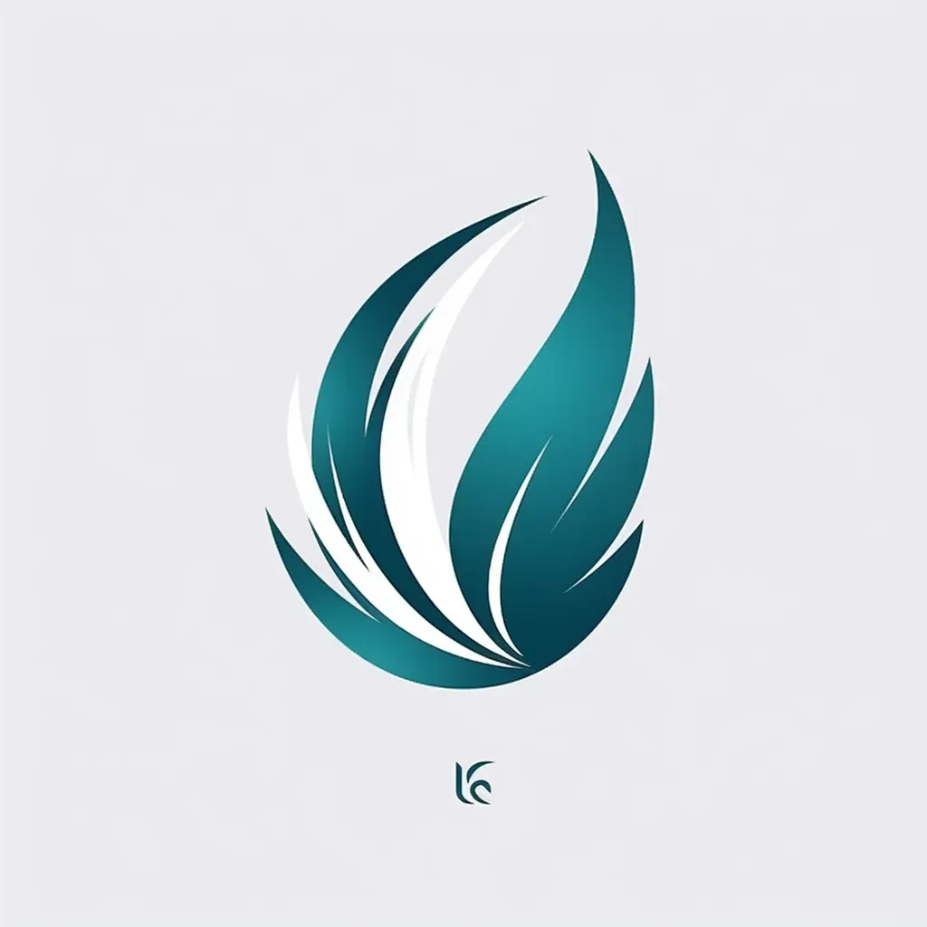 minimalist abstract feather shape logo - Image 2