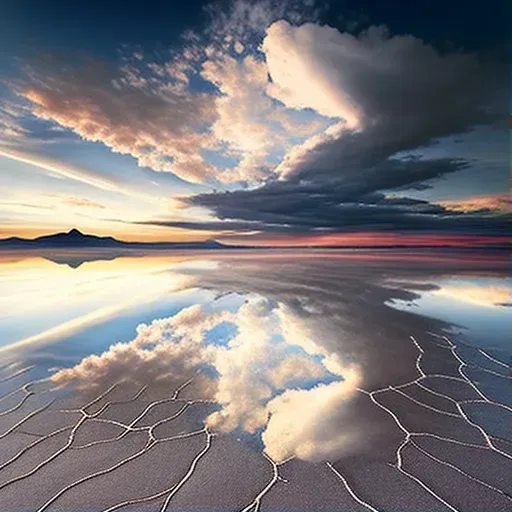 Salt flat mirroring the sky - Image 1