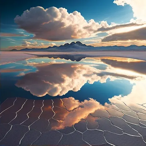 Salt flat mirroring the sky - Image 2