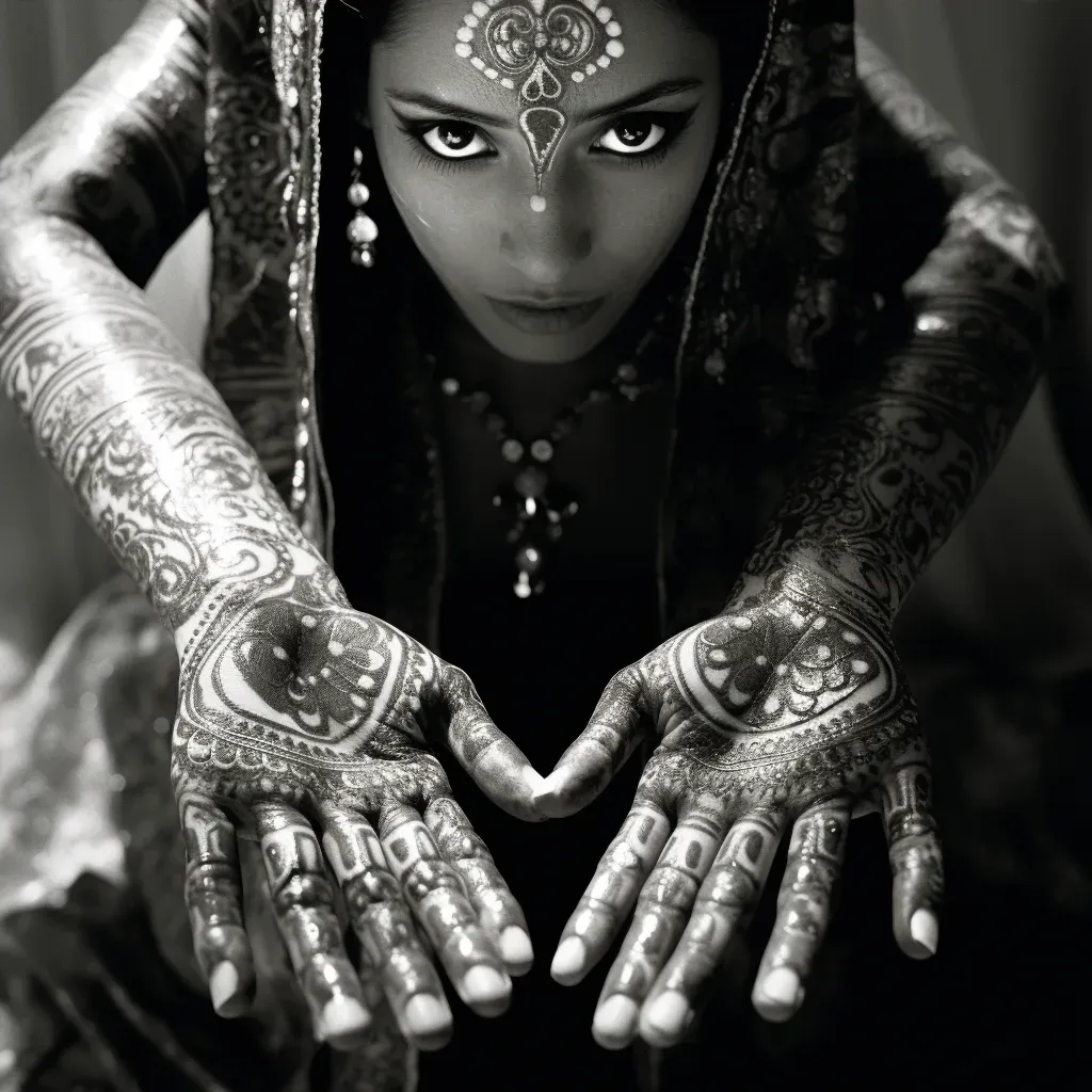 Moroccan henna ceremony with decorated bride hands - Image 4