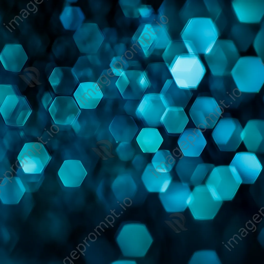 Gradient of turquoise to teal with hexagonal bokeh effects - Image 2