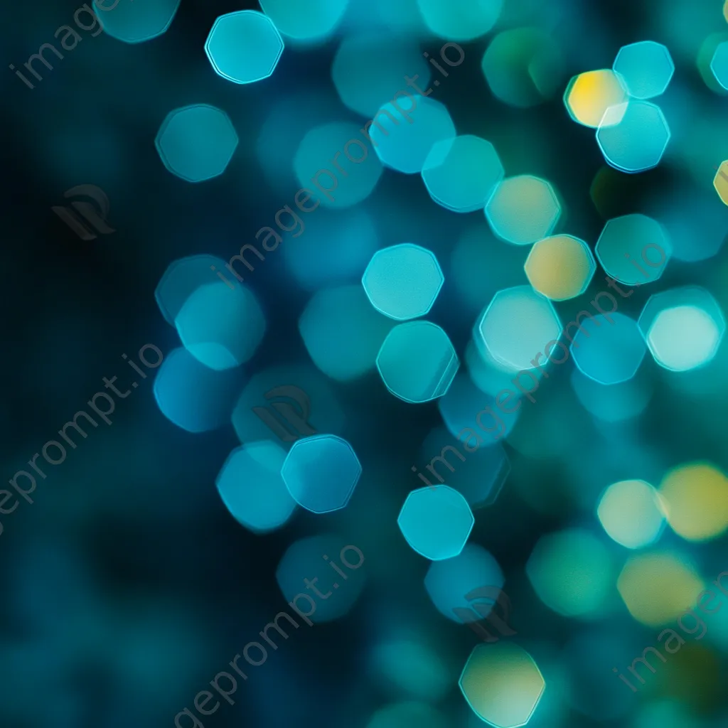 Gradient of turquoise to teal with hexagonal bokeh effects - Image 3