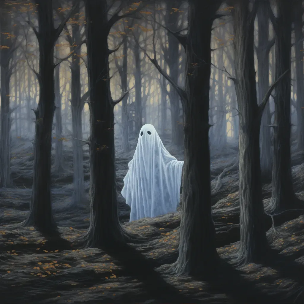 Ghostly figure in life-filled forest - Image 1