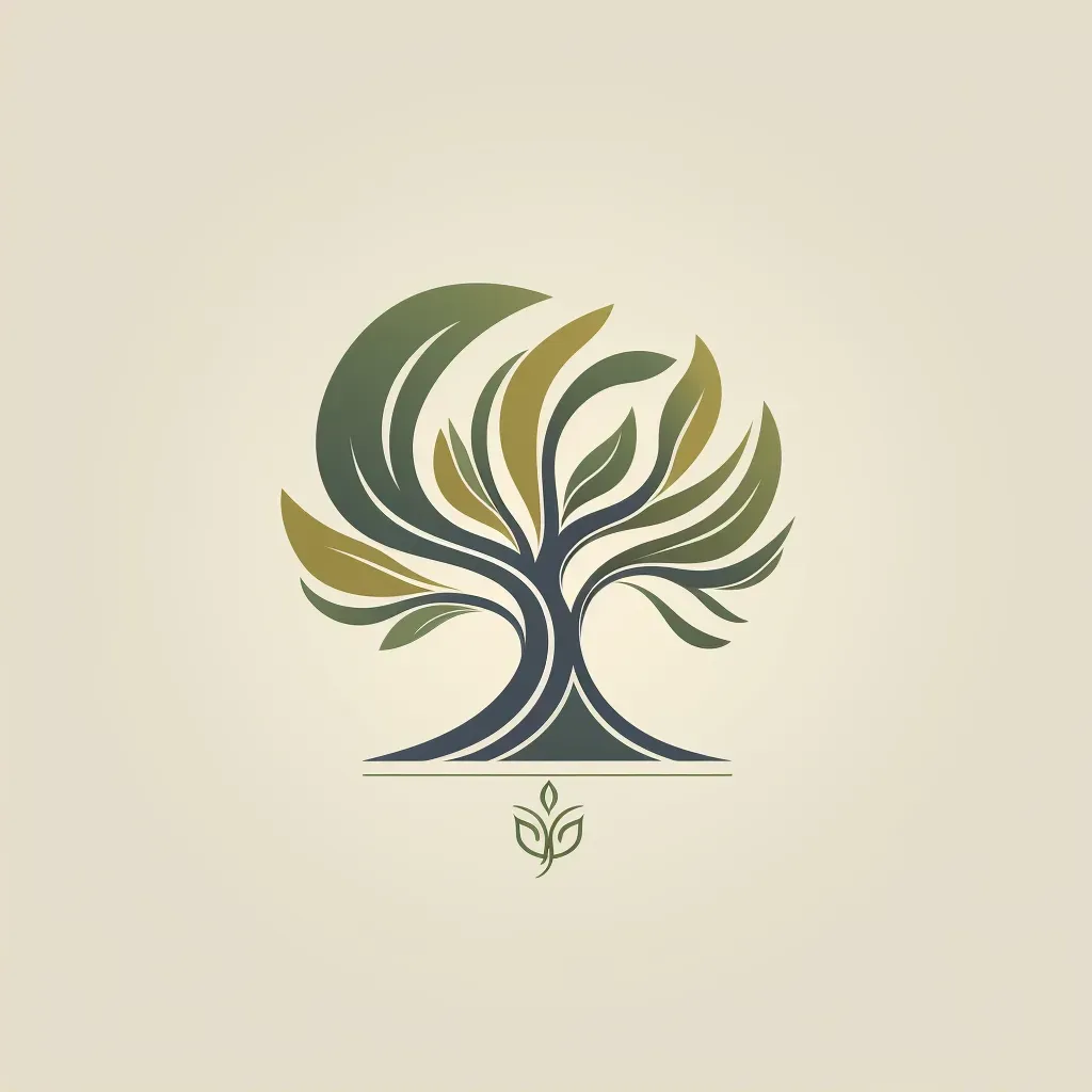 Nature-inspired tree icon wellness retreat logo in brown and green colors - Image 2