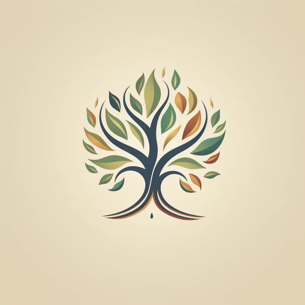 Nature-inspired tree icon wellness retreat logo in brown and green colors - Image 4