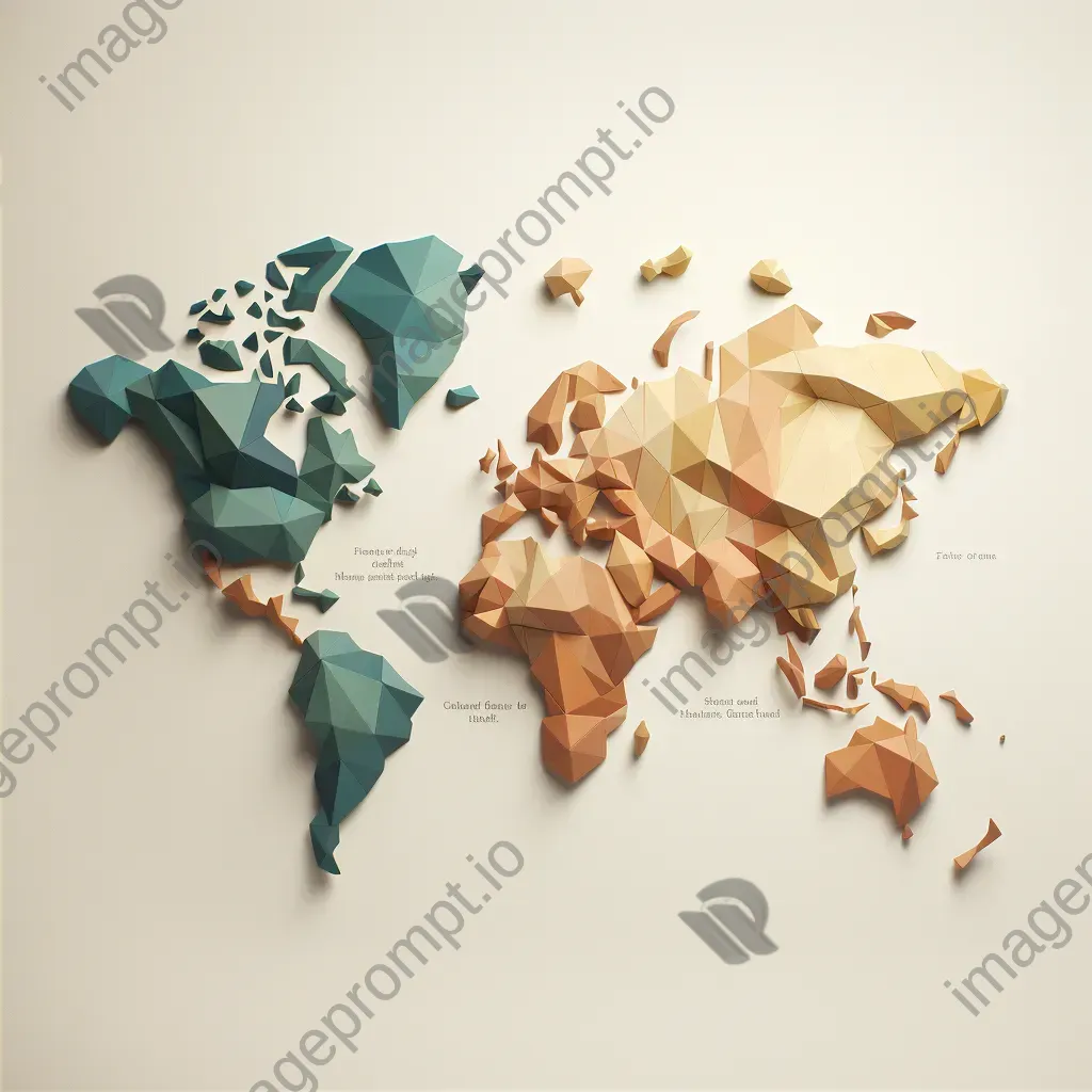 Phrase depicted as a low poly typographic map with earthy colors - Image 2