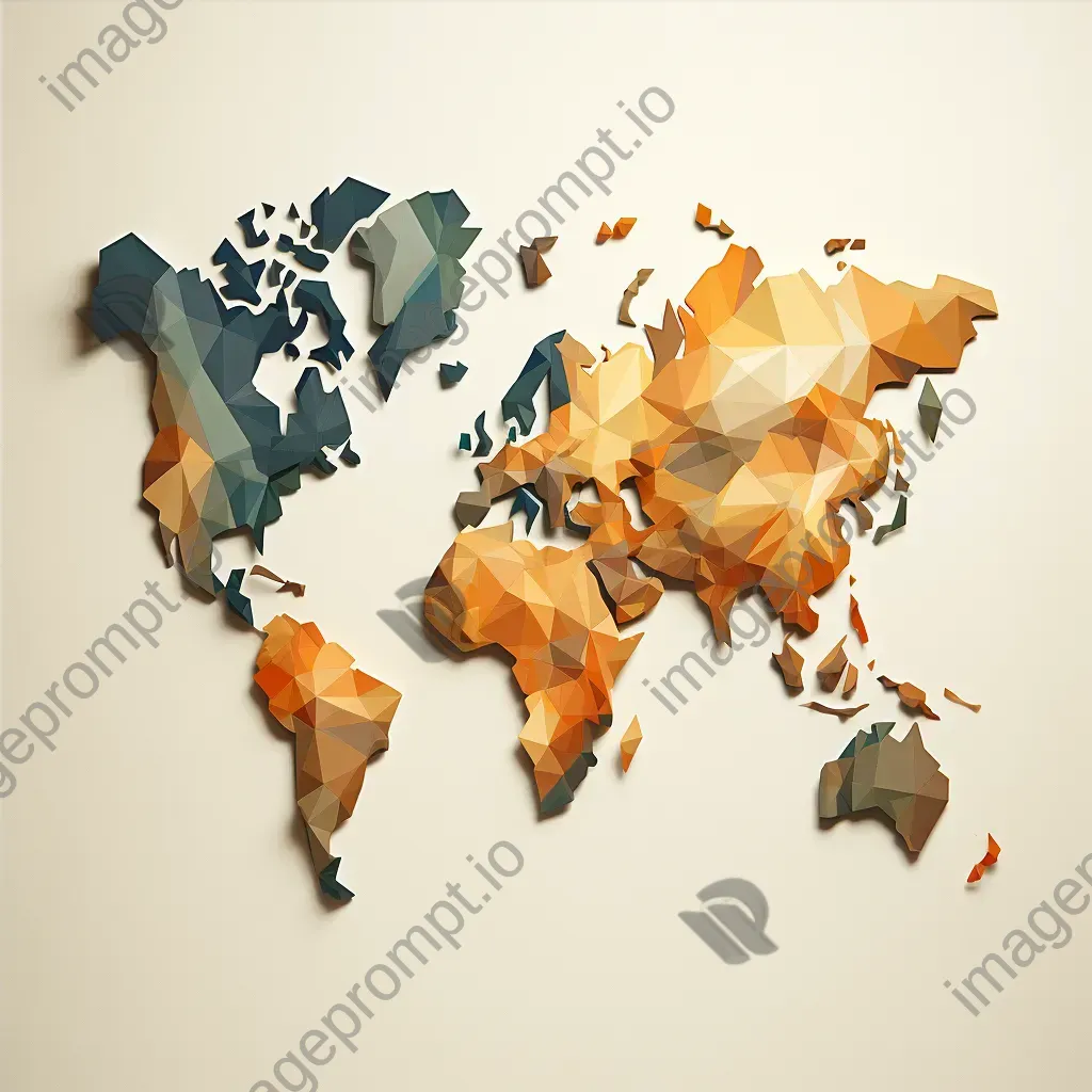 Phrase depicted as a low poly typographic map with earthy colors - Image 4