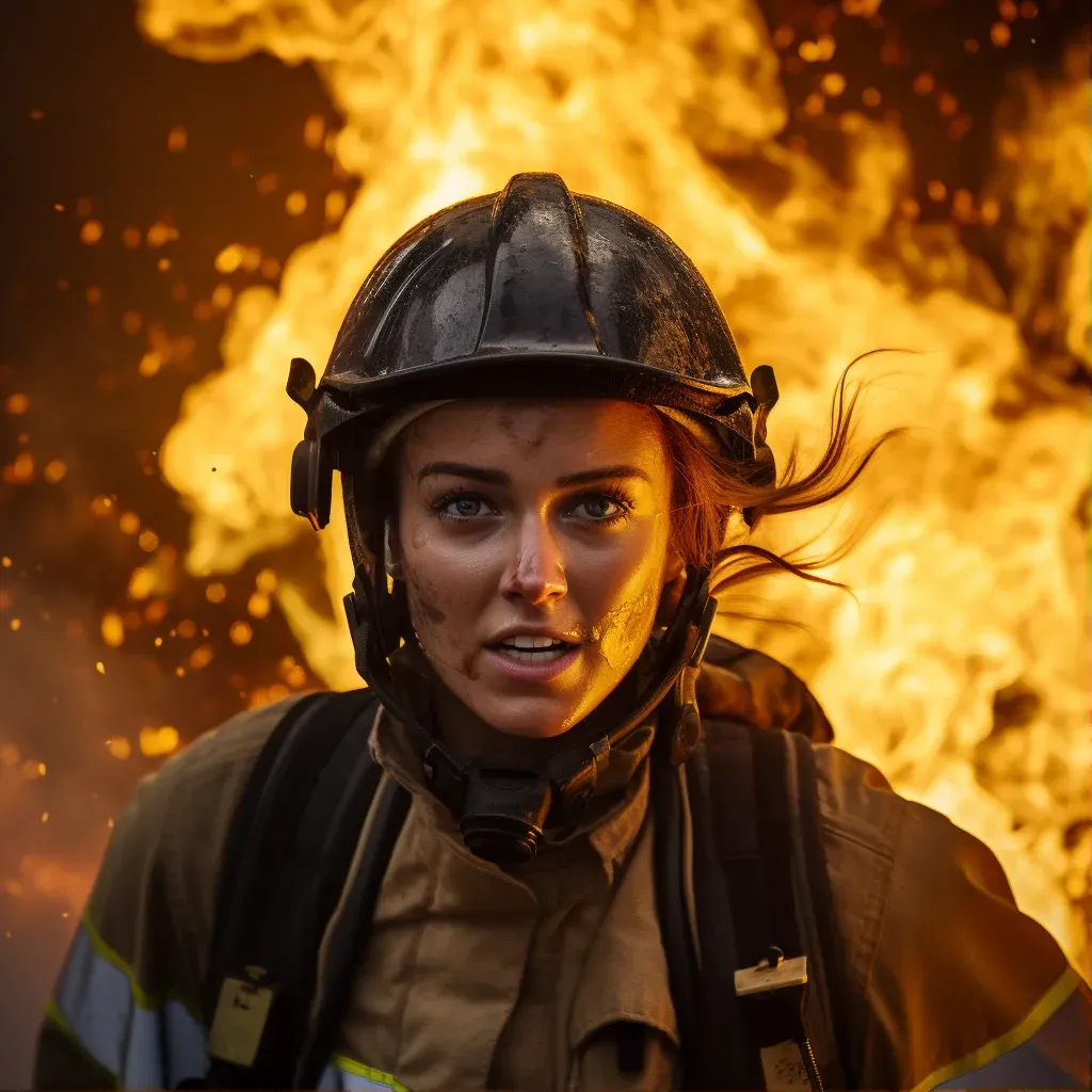 Female firefighter in action during a training exercise. - Image 1