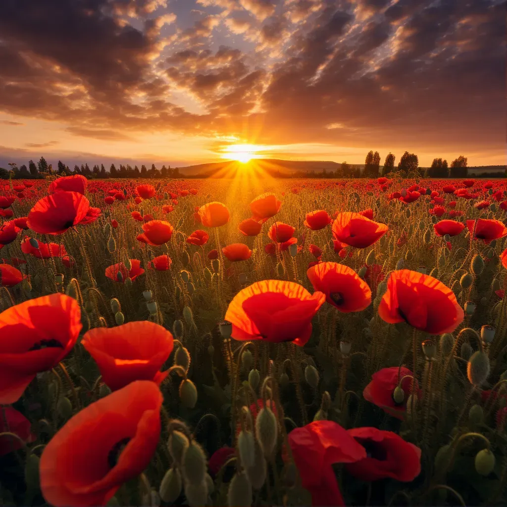 Poppy field sunset - Image 1