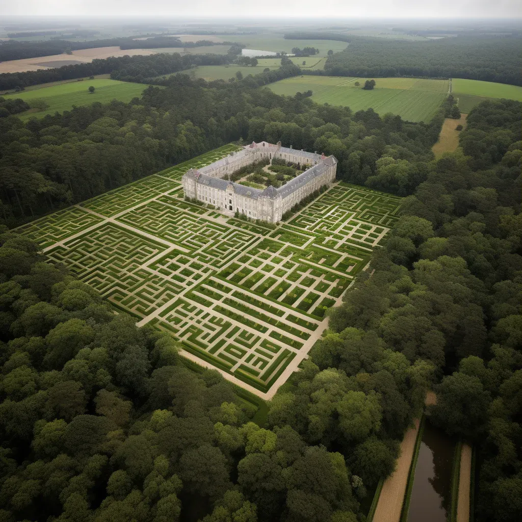 Aerial view of a plantation with fields forming a checkerboard pattern - Image 1